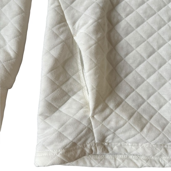 JONES NEW YORK SPORT ivory/off white quilted hoodie size Large - Picture 2 of 5